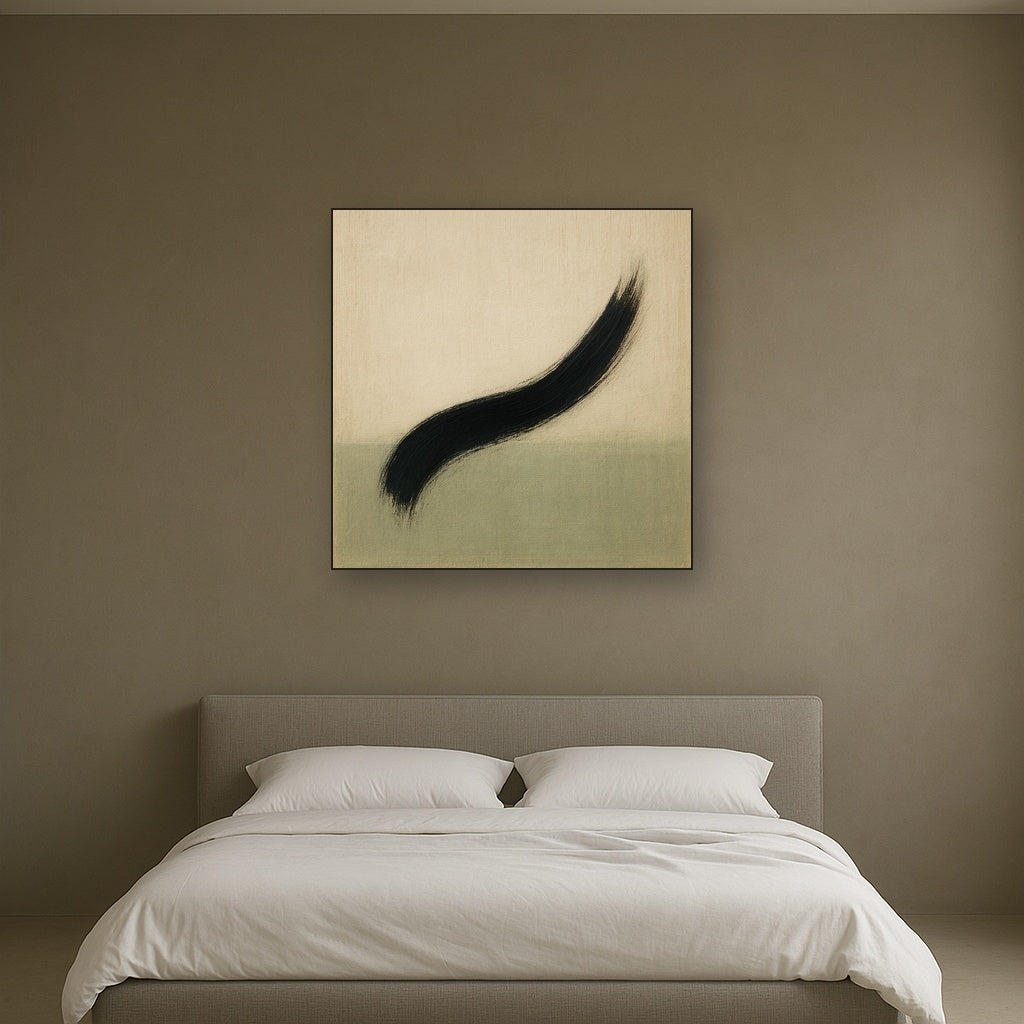 Monochrome Brushstroke Void No. 5 - Modern Fine Art Oil Painting - View 3
