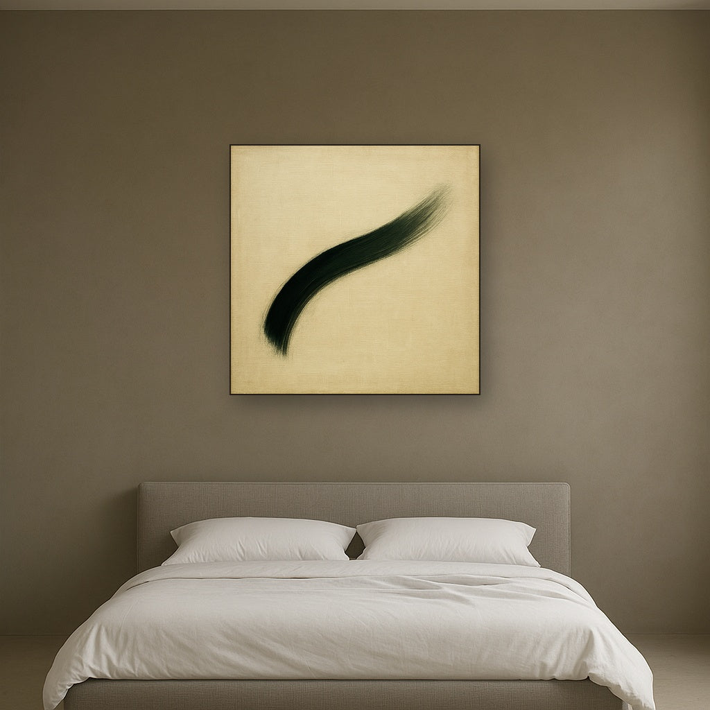 Monochrome Brushstroke Void No. 5 - Modern Fine Art Oil Painting - View 3