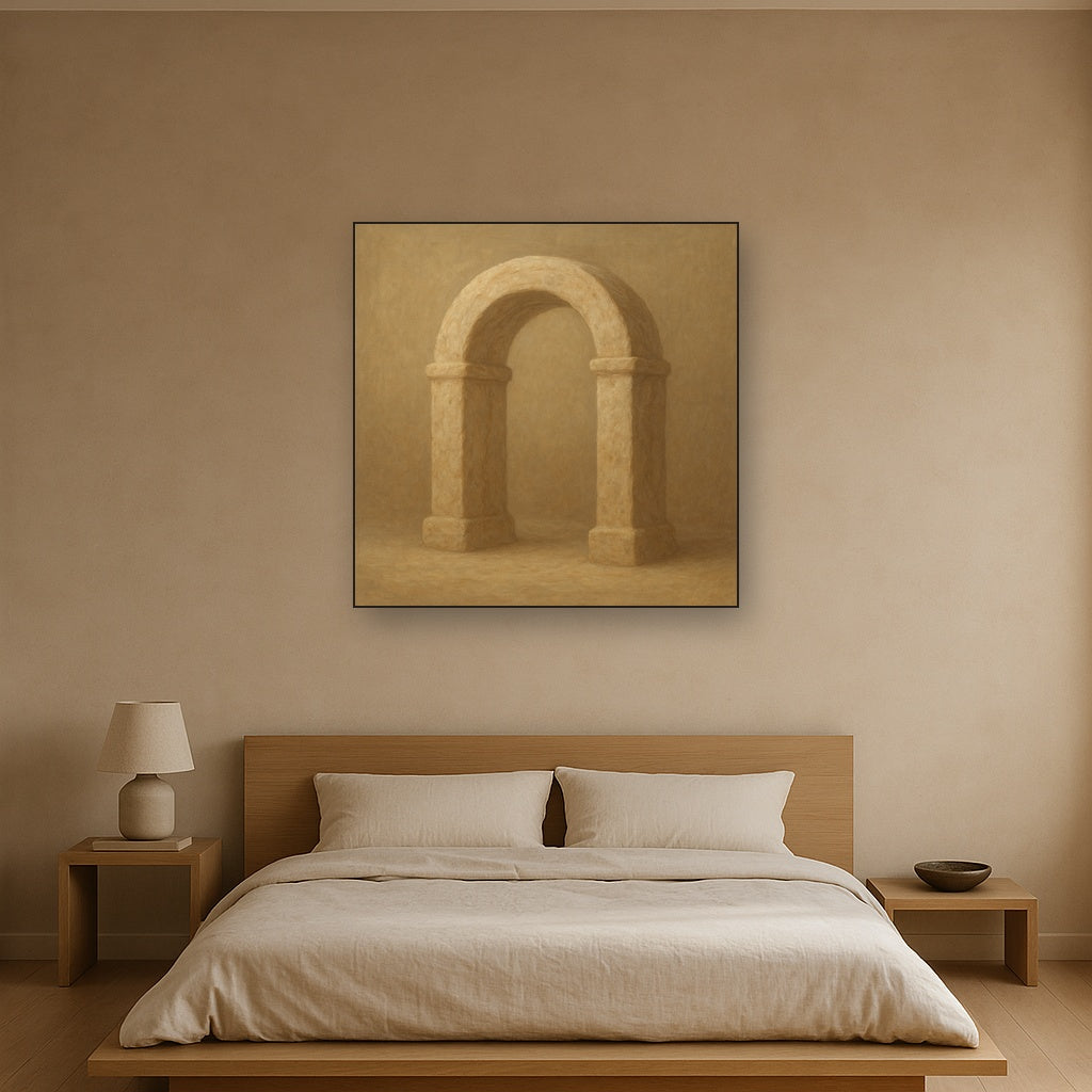 Travertine Stone Arch & Earth Tones No. 26 Oil Painting - View 3