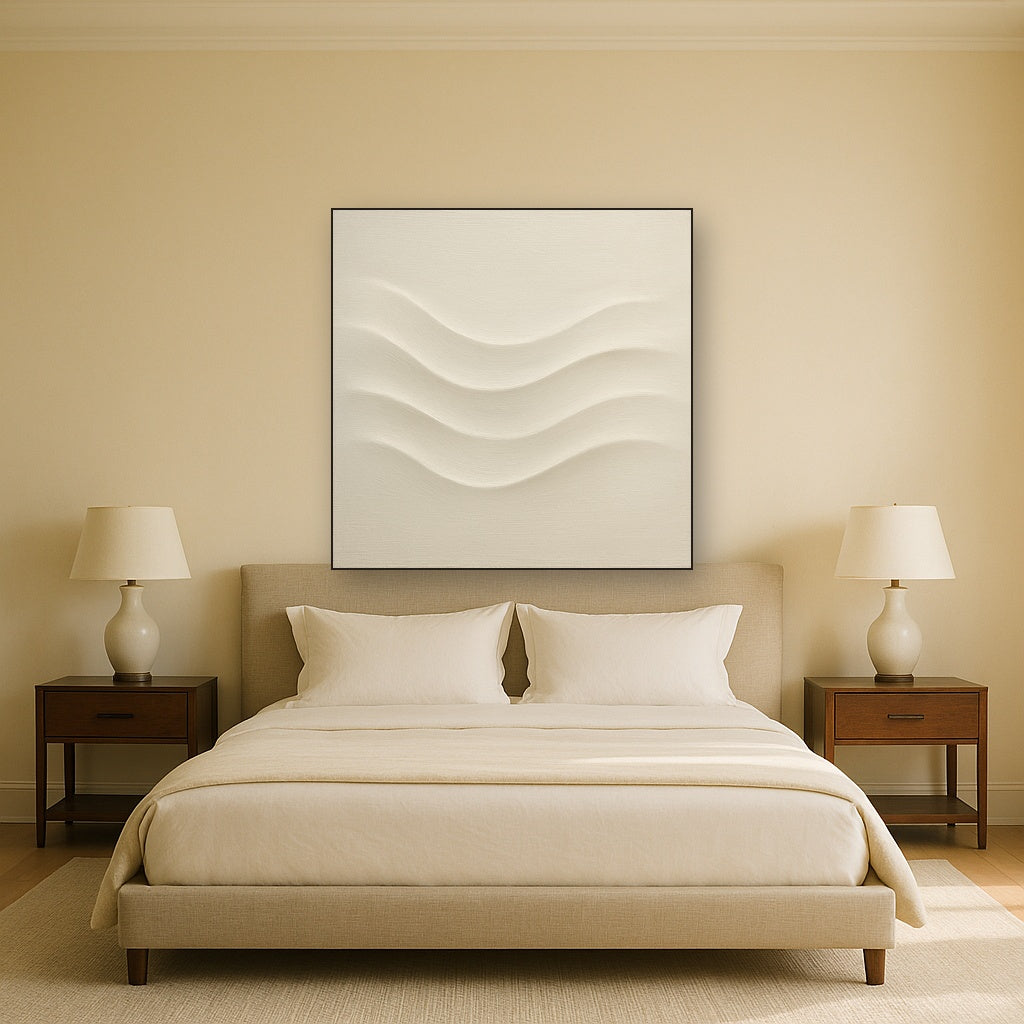 Monochrome Wave Relief No. 2 - Modern Fine Art Oil Painting - View 3