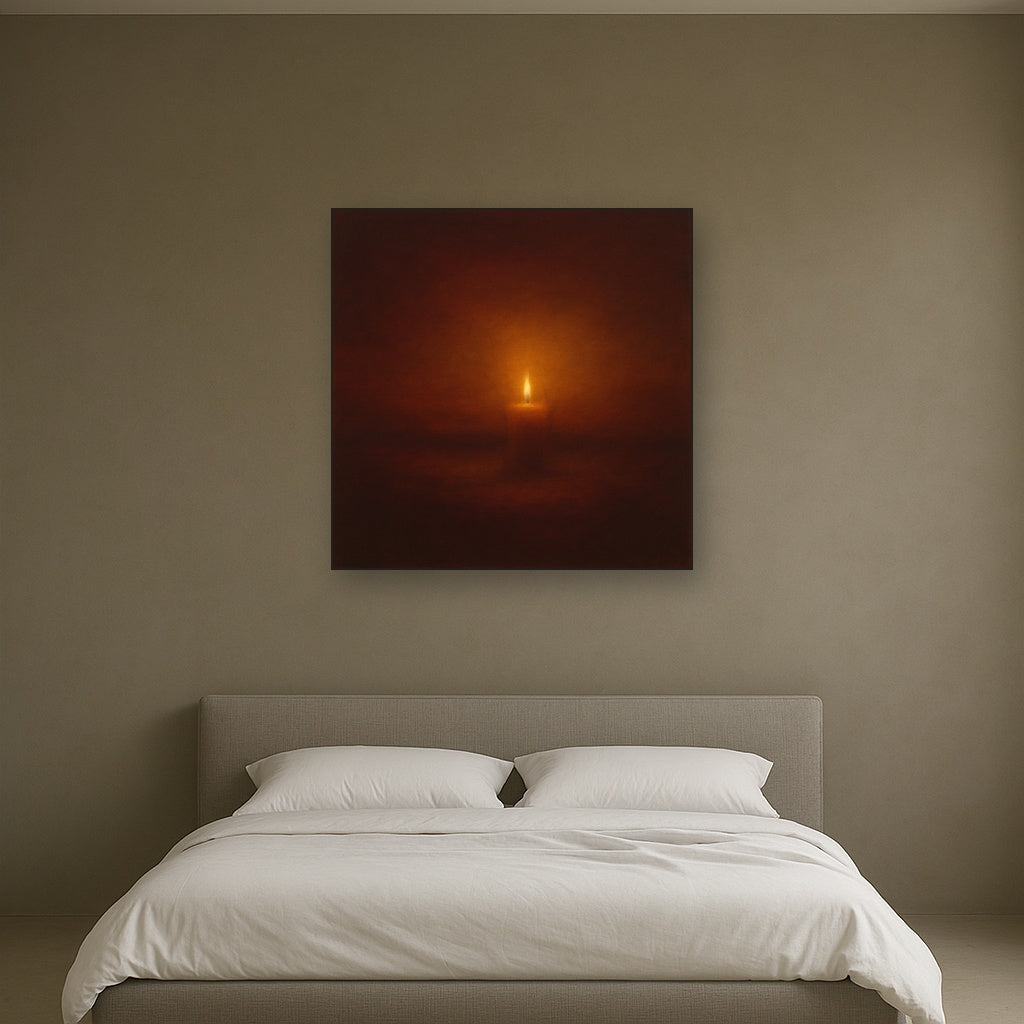 Deep Garnet & Amber Candlelight Horizon No. 3 Oil Painting - View 3