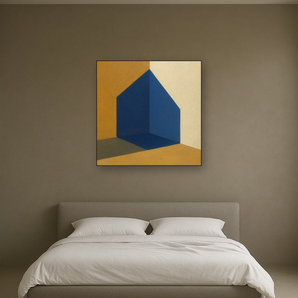 Sun & Shadow Architectural Facade Geometry No. 14 Fine Art Oil Painting - View 3