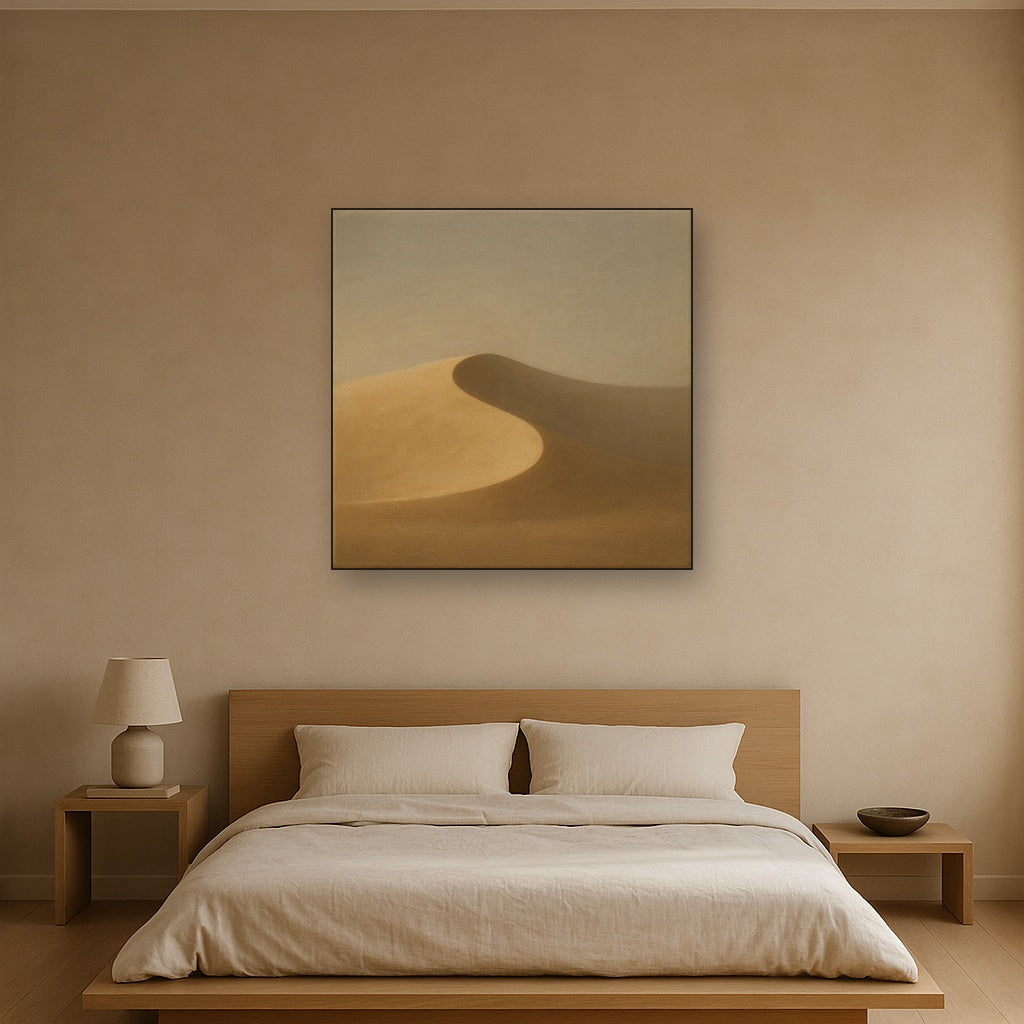 Muted Desert Dune Geometry No. 8 - Modern Fine Art Oil Painting - View 3
