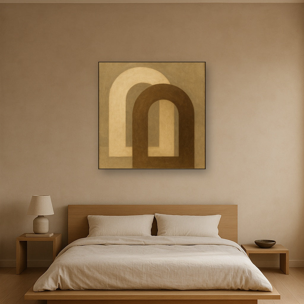 Minimalist Japandi Archways No. 10 - Modern Fine Art Oil Painting - View 3