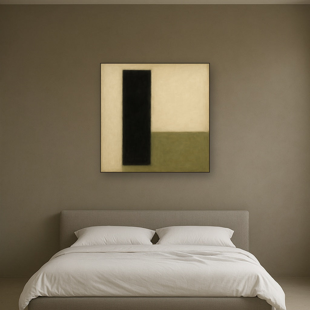 Deep Charcoal & Bone Monolith No. 1 - Modern Fine Art Oil Painting - View 3