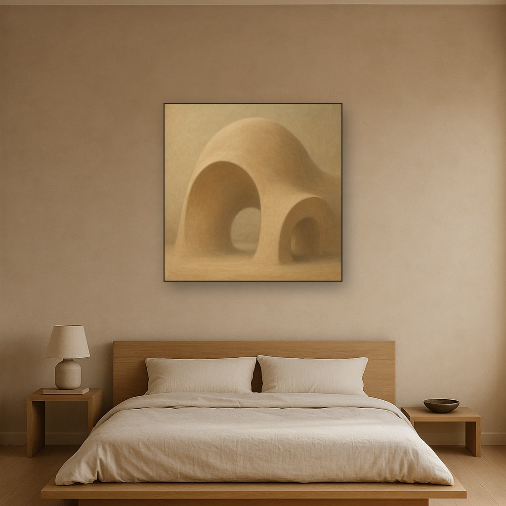 Soft Architectural Curve in Desert Bone No. 15 Oil Painting - View 3