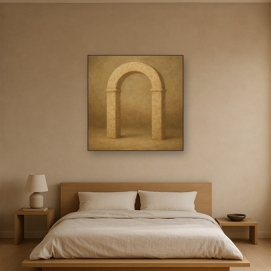 Travertine Stone Arch & Earth Tones No. 8 Oil Painting - View 3