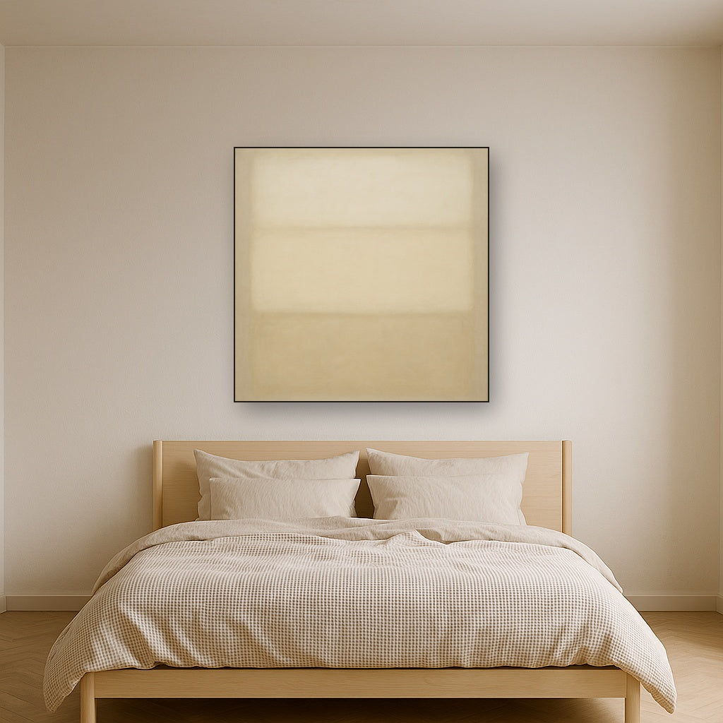 Oatmeal White & Pale Alabaster Monochrome Study No. 5 Oil Painting - View 3