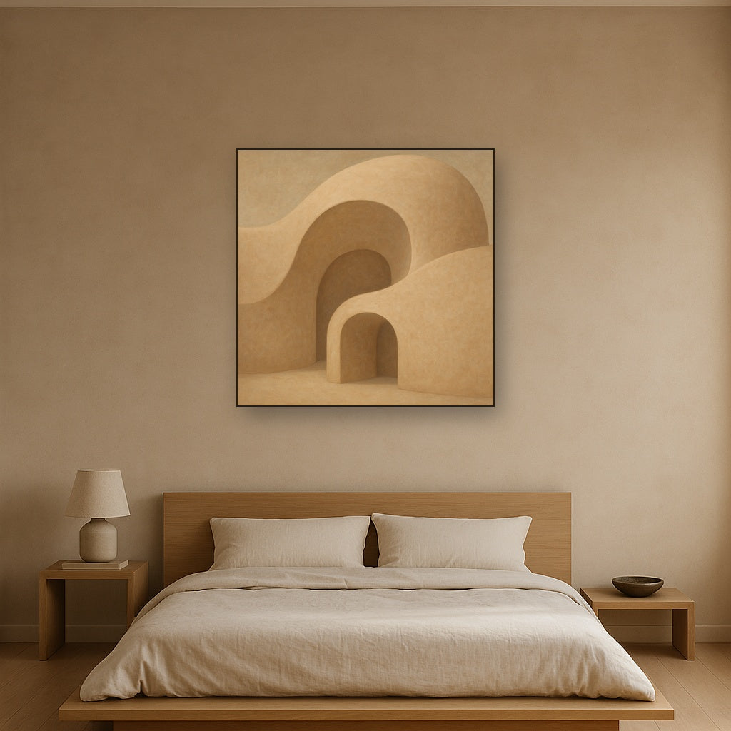 Soft Architectural Curve in Desert Bone No. 30 Oil Painting - View 3
