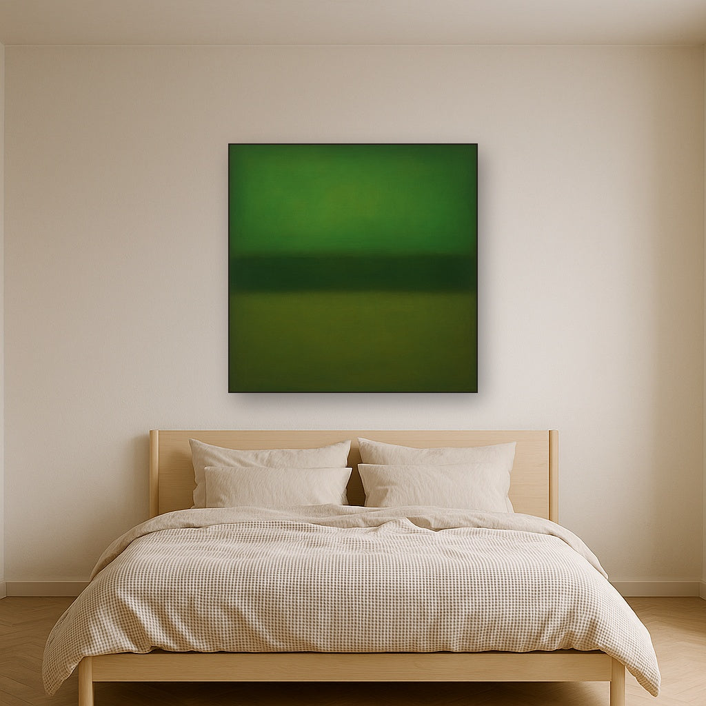 Forest Emerald & Deep Moss Contemplative Field No. 12 Oil Painting - View 3
