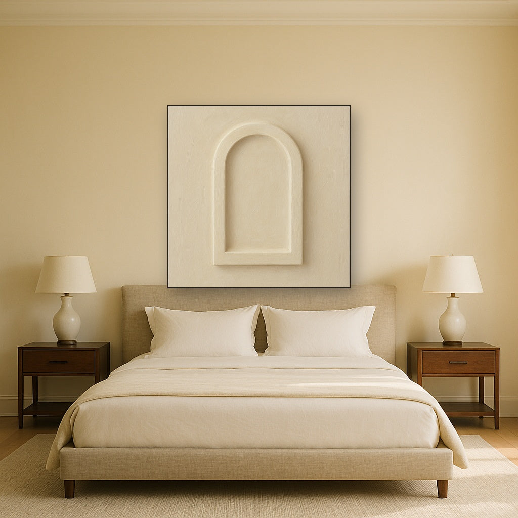 Textured Monolithic Plaster Arch No. 9 - Modern Fine Art Oil Painting - View 3