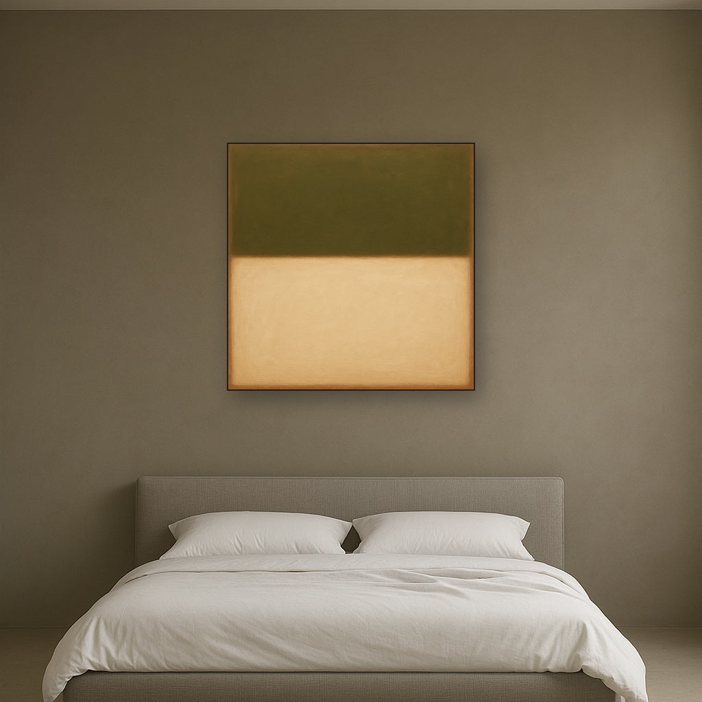 Sage Olive & Alabaster Balance No. 3 - Modern Fine Art Oil Painting - View 3