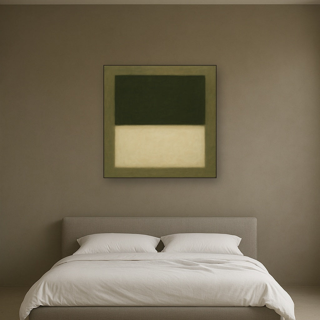Sage Olive & Alabaster Balance No. 3 - Modern Fine Art Oil Painting - View 3