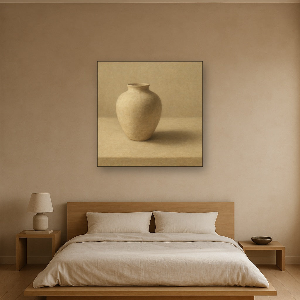 Organic Clay Vessel & Solitary Shadow No. 5 Oil Painting - View 3