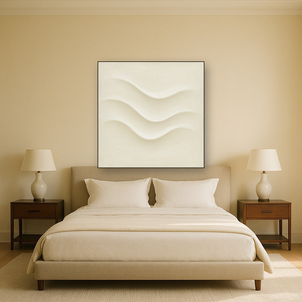 Monochrome Wave Relief No. 2 - Modern Fine Art Oil Painting - View 3