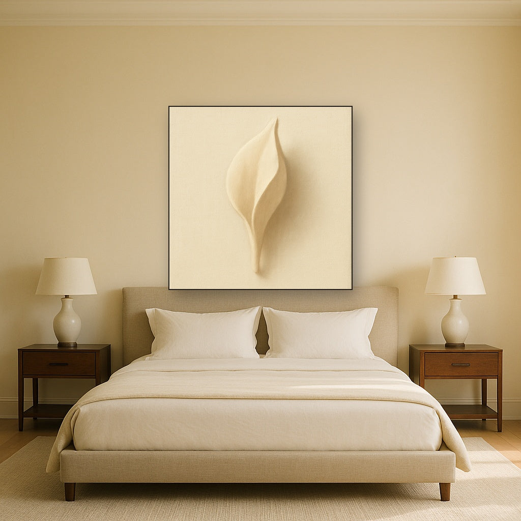 Sculpted Ivory Floral Contour No. 1 - Modern Fine Art Oil Painting - View 3
