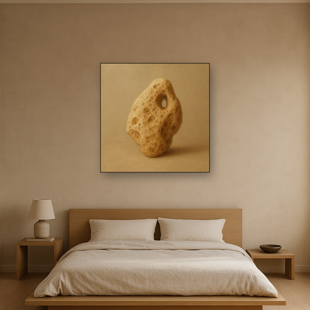 Zen Stone & Warm Grey Void No. 5 - Modern Fine Art Oil Painting - View 3