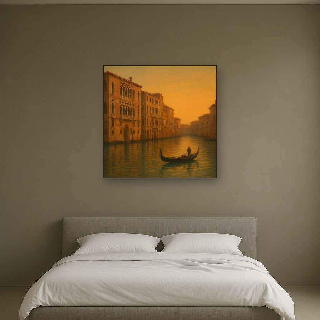 Venetian Canal Palaces at Golden Hour No. 24 Oil Painting - View 3