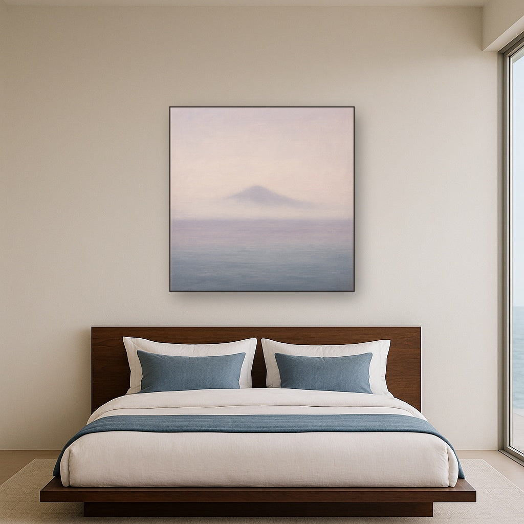 Misty Fjord & Low Clouds No. 7 - Modern Fine Art Oil Painting - View 3