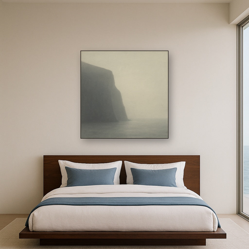 Solitary Headland in Fog No. 9 - Modern Fine Art Oil Painting - View 3
