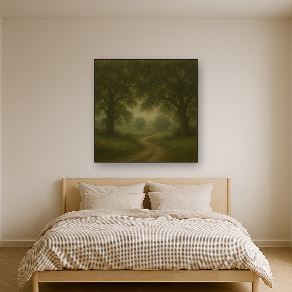 Misty English Countryside Lane No. 7 Oil Painting - View 3