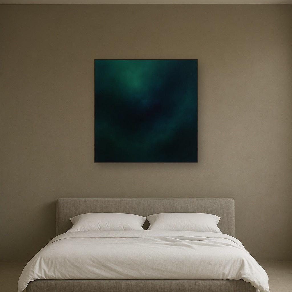 Emerald & Midnight Sapphire Sfumato Immersion No. 18 Oil Painting - View 3