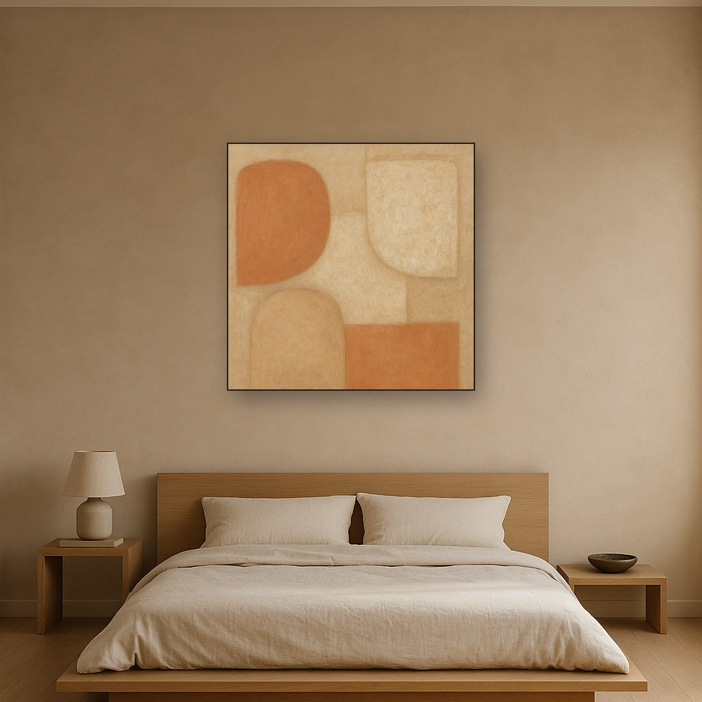 Earthy Terracotta & Weathered Plaster Wash No. 3 Oil Painting - View 3
