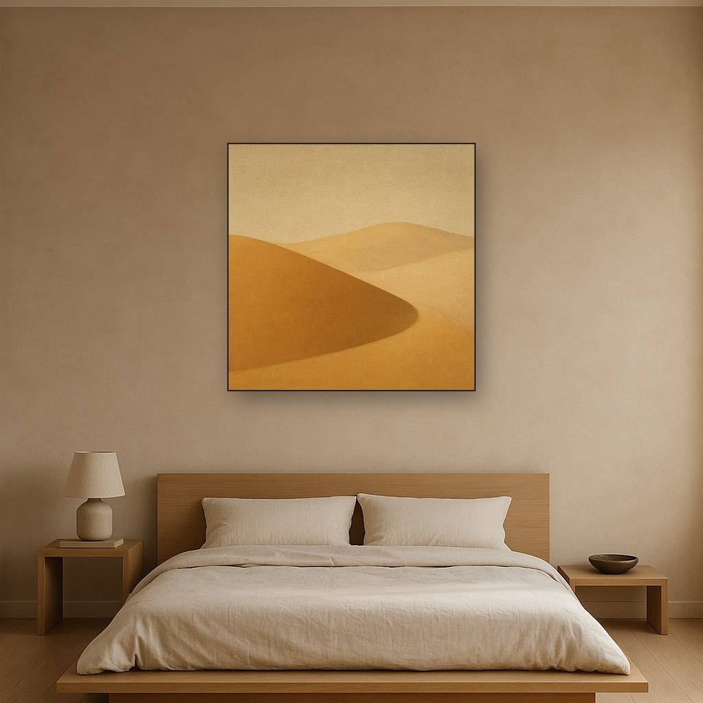 Muted Desert Dune Geometry No. 8 - Modern Fine Art Oil Painting - View 3