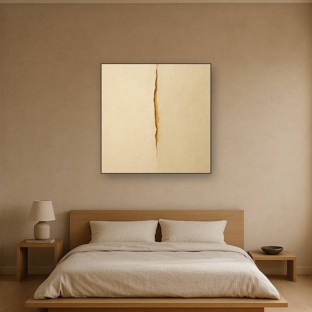 Tactile Stucco & Ochre Rift No. 9 - Modern Fine Art Oil Painting - View 3