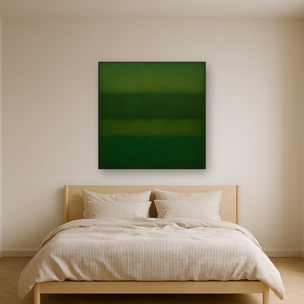 Forest Emerald & Deep Moss Contemplative Field No. 24 Oil Painting - View 3