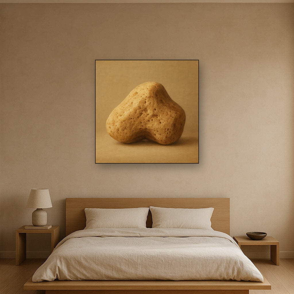 Zen Stone & Warm Grey Void No. 5 - Modern Fine Art Oil Painting - View 3