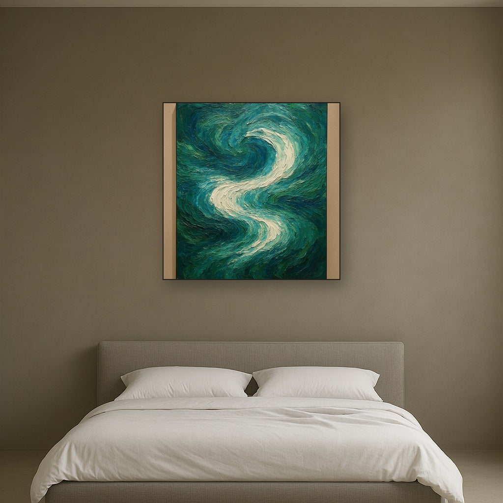 Elysian Swell Fine Art Abstract Oil Painting - View 3