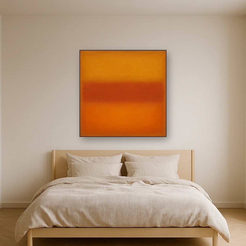Luminous Ochre & Terracotta Horizon Color Field No. 27 Oil Painting - View 3