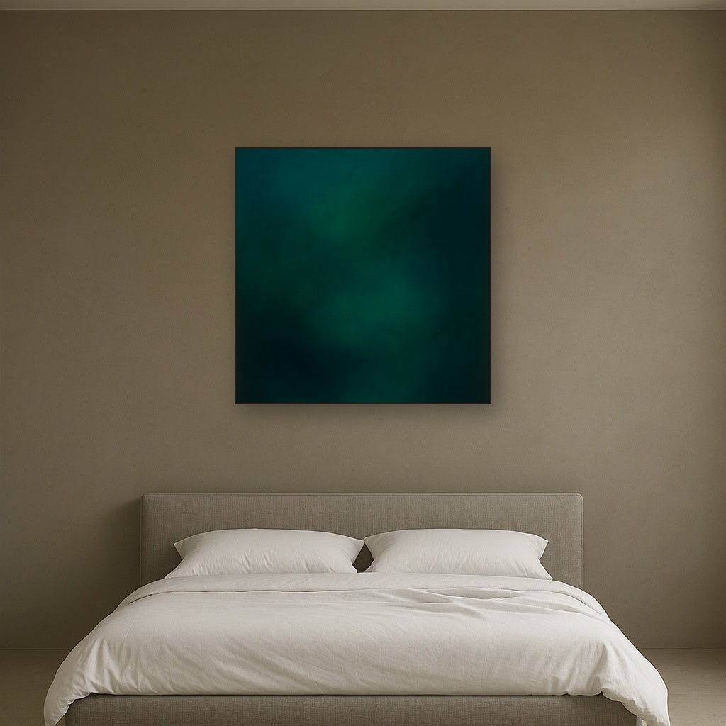 Midnight Teal & Deep Malachite Gradient No. 10 Oil Painting - View 3