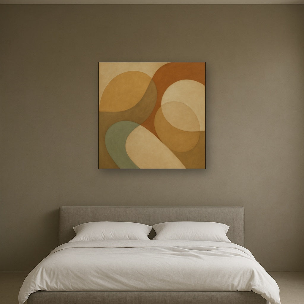 Organic Curved Shapes in Neutral Earth Pigments No. 2 Fine Art Oil Painting - View 3