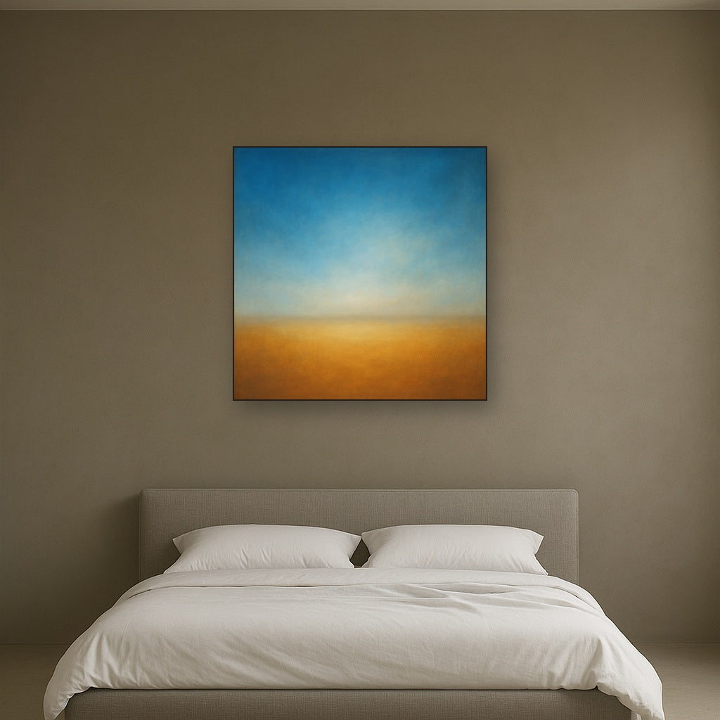 Celestial Azure & Warm Ochre Equilibrium No. 15 Oil Painting - View 3