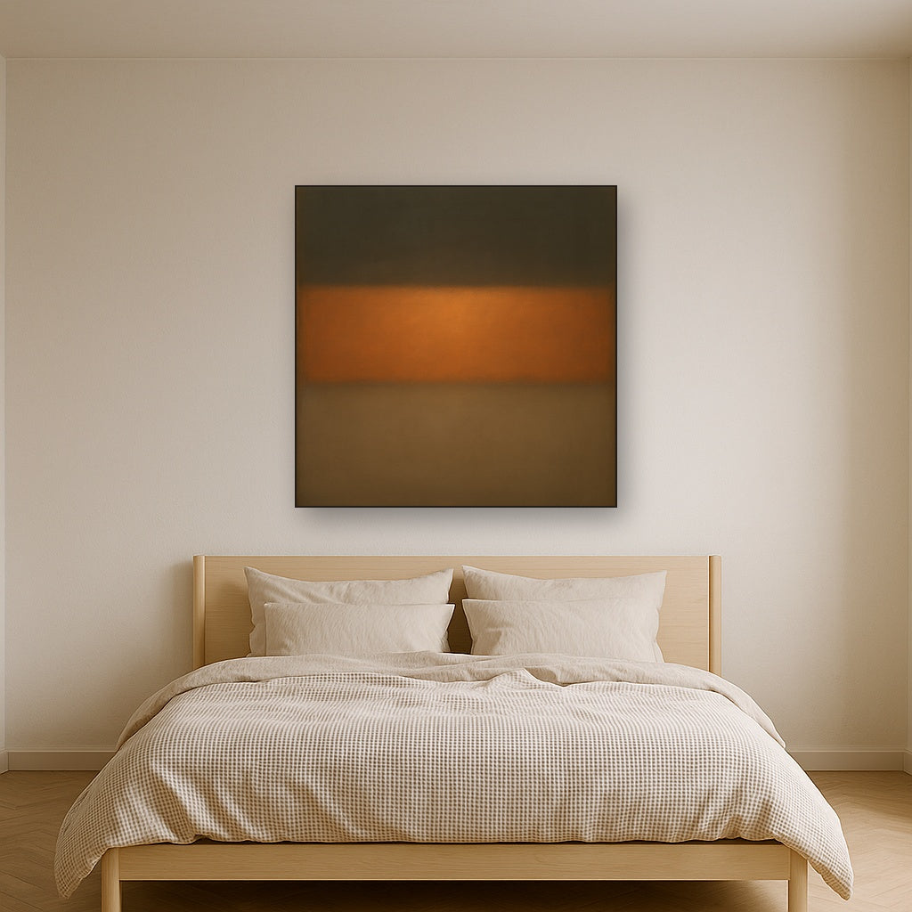 Charcoal Slate & Burnished Copper Horizon No. 3 Oil Painting - View 3