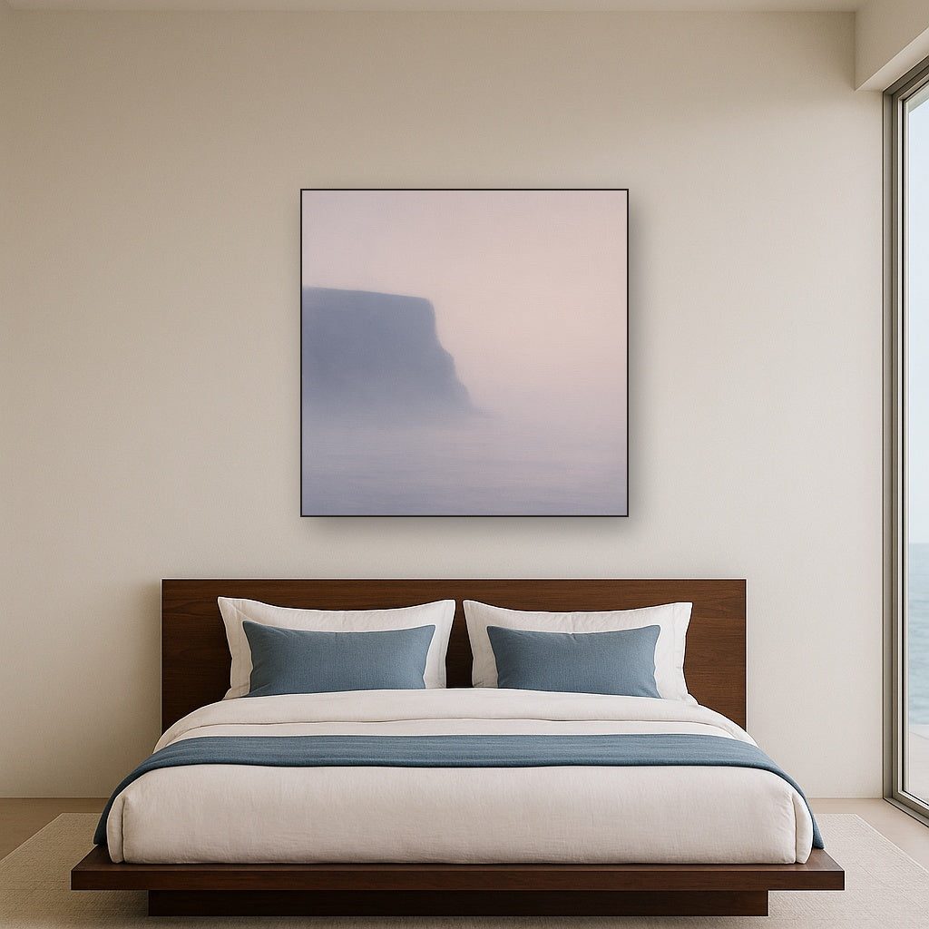 Solitary Headland in Fog No. 9 - Modern Fine Art Oil Painting - View 3