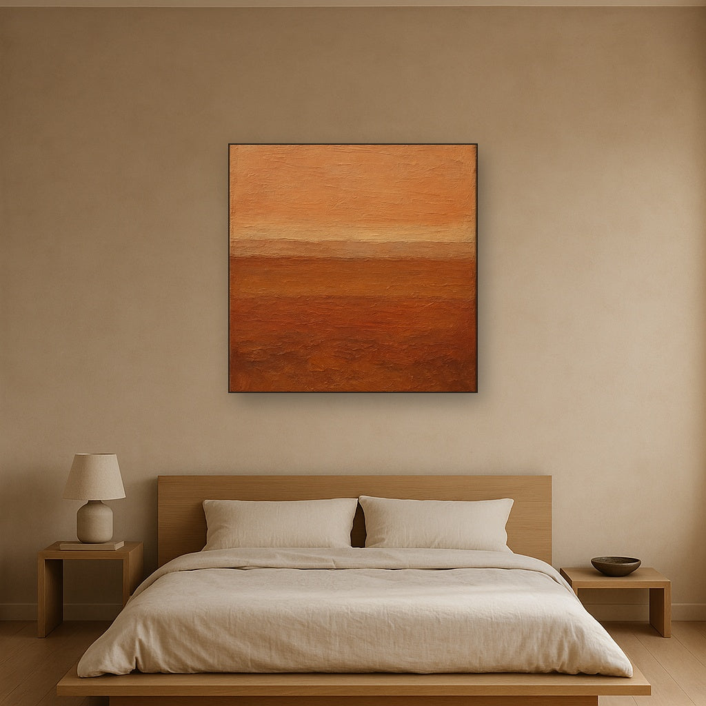 Clay Pigment Horizon Wabi-Sabi Oil Painting - View 3