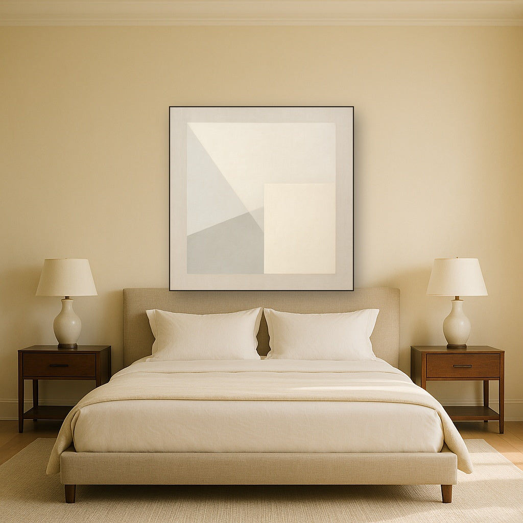 Architectural Stucco Geometry No. 3 - Modern Fine Art Oil Painting - View 3