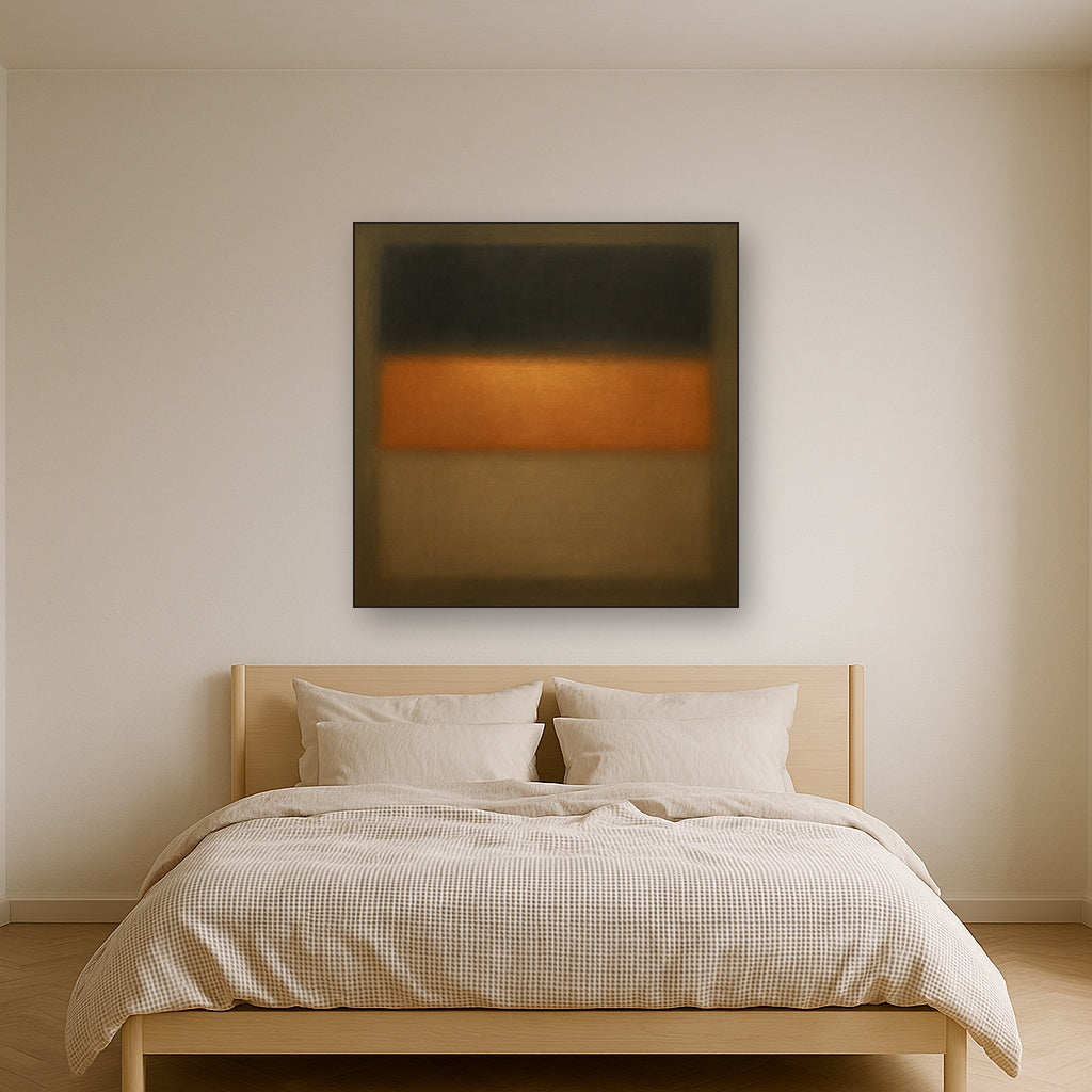 Charcoal Slate & Burnished Copper Horizon No. 18 Oil Painting - View 3