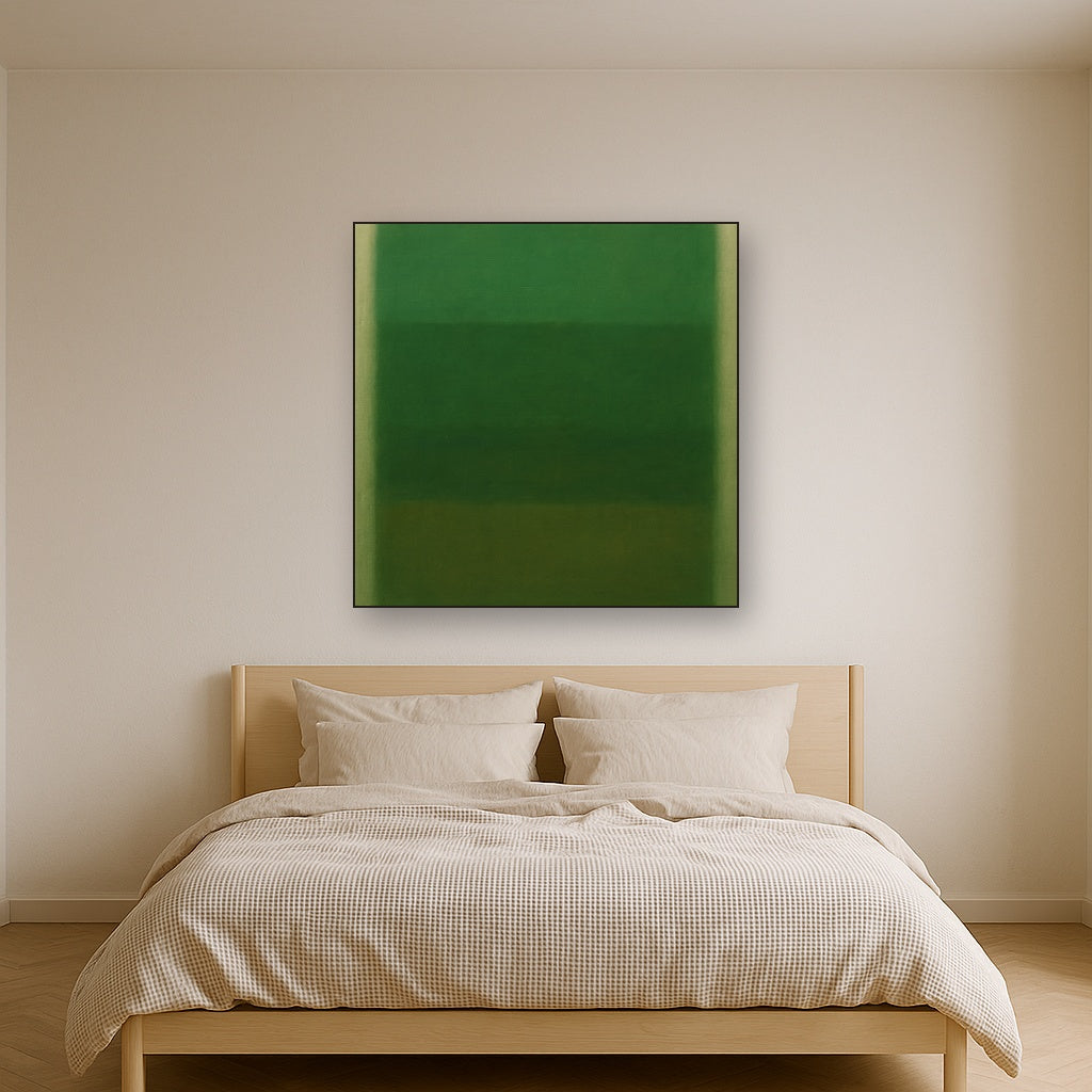 Forest Emerald & Deep Moss Contemplative Field No. 15 Oil Painting - View 3