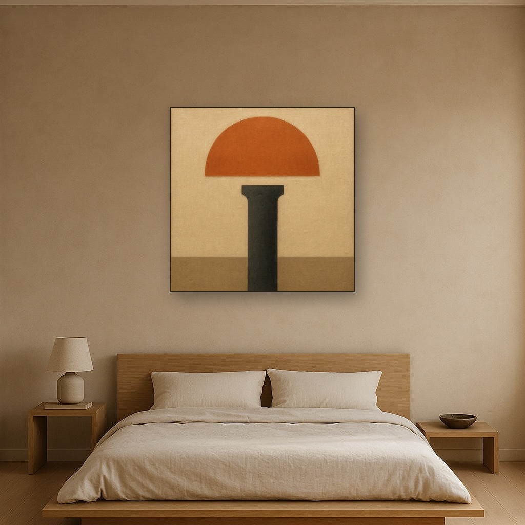 Semicircle Horizon & Minimalist Pillar No. 13 Oil Painting - View 3