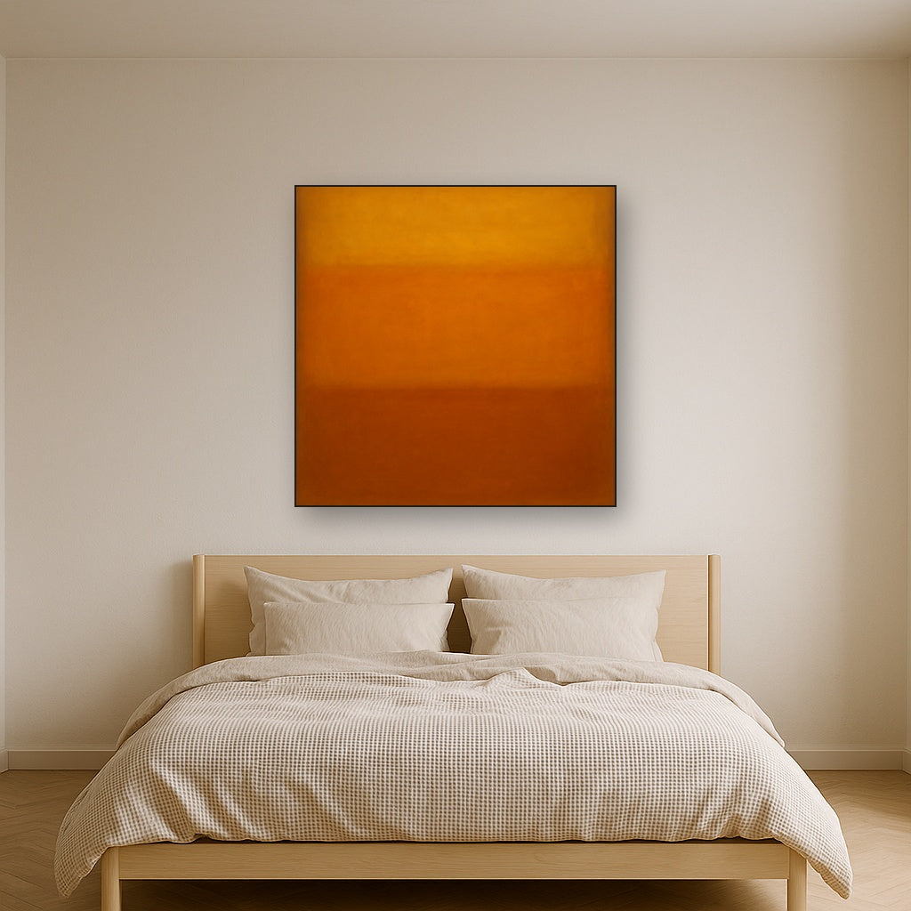 Warm Amber & Raw Sienna Sunset Meditation No. 15 Oil Painting - View 3