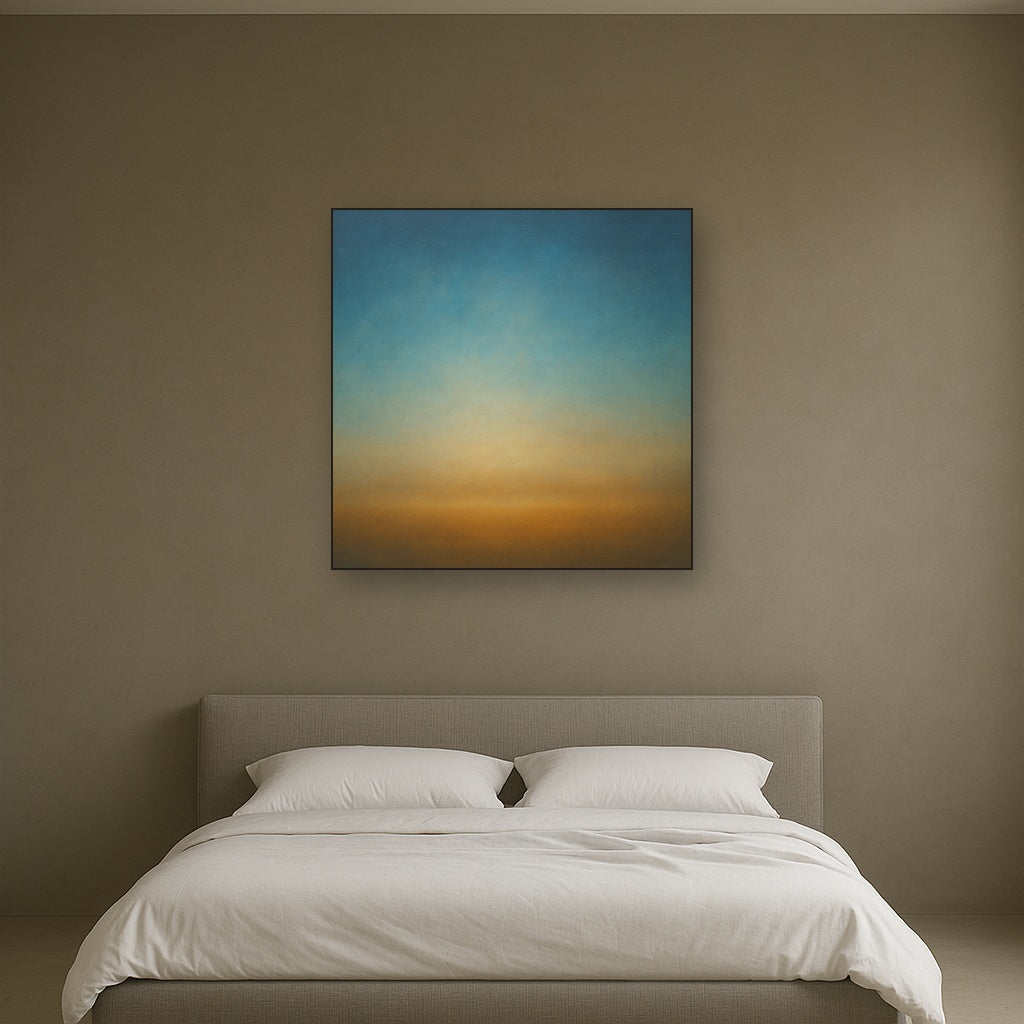 Celestial Azure & Warm Ochre Equilibrium No. 13 Oil Painting - View 3