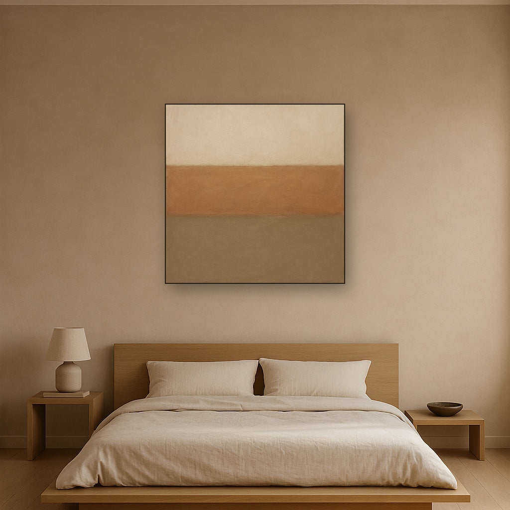Aged Plaster & Sand Horizon No. 2 - Modern Fine Art Oil Painting - View 3