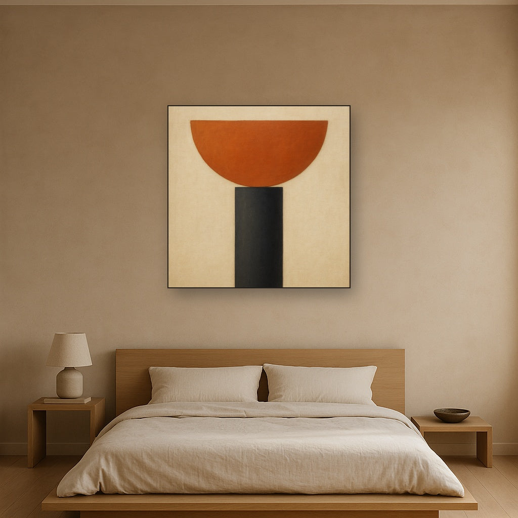 Semicircle Horizon & Minimalist Pillar No. 19 Oil Painting - View 3
