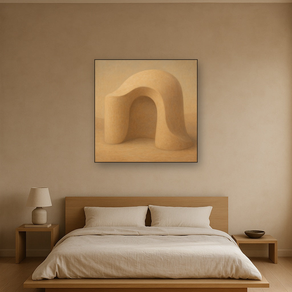 Soft Architectural Curve in Desert Bone No. 11 Oil Painting - View 3