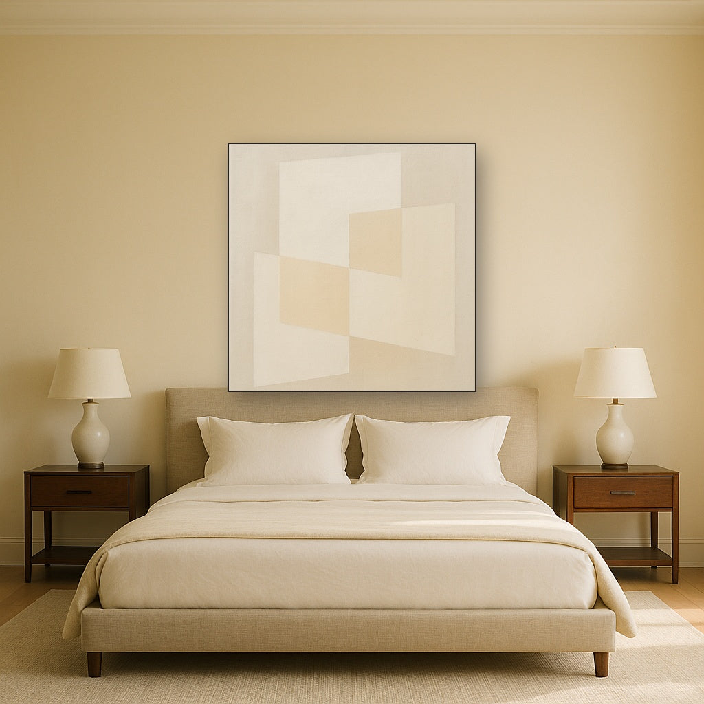 Architectural Stucco Geometry No. 3 - Modern Fine Art Oil Painting - View 3