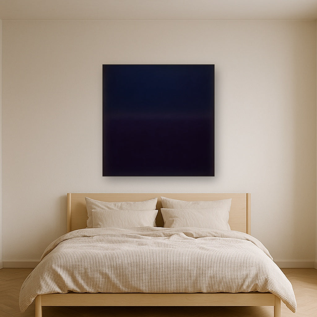 Deep Indigo & Midnight Plum Ambient Field No. 22 Oil Painting - View 3